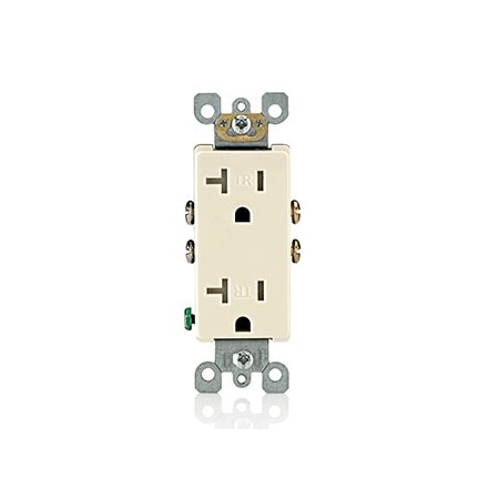 Leviton Residential Grade Decora Receptacle, 20 Amp, 125 Volt T5825-I