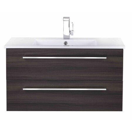 Cutler Silhouette Collection 36 in Wall Mount Bathroom Vanity - 2 Drawers With Top, Zambukka FV-ZAMBUKKA36