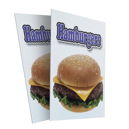 Signmission Hamburger, Plastic Signs Only 24 Inch x 36 Inch, Corrugated Plastic, 2PK CSB-2436-2PACK-Hamburger