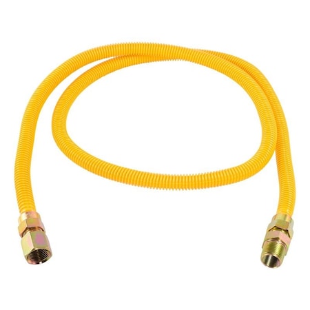 Eastman EZ-20 Series Gas Connector, 1/2 in, FIP x MIP, 304 Stainless Steel, Epoxy-Coated, 60 in L 20YE515060B