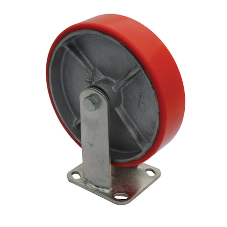 Vestil Polyurethane Rigid Caster 8 In. Diameter x 2 In. Width 882 Lb. Capacity Red CST-PU-8X2-R