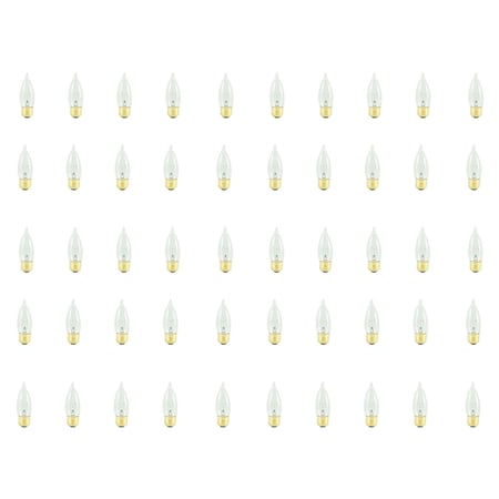 Bulbrite 40W Dimmable Clear CA10 Incandescent Light Bulbs, Medium E26 Base, 2700K, 50PK 861105