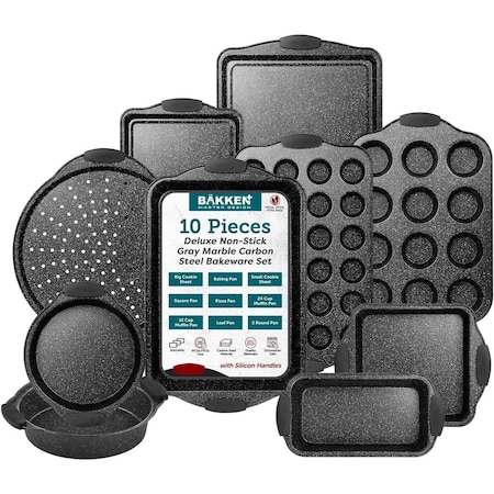 Bakkenamster BAKKEN Kitchen Oven Baking Pans, Oven Safe, 450 Deg F, 10PK BKBSGRYMAR10