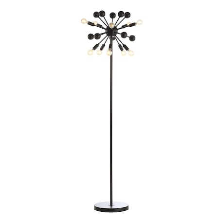 Jonathan Y Orbit 10-Light 63" Modern Sputnik Metal LED Floor Lamp, Black JYL9049A