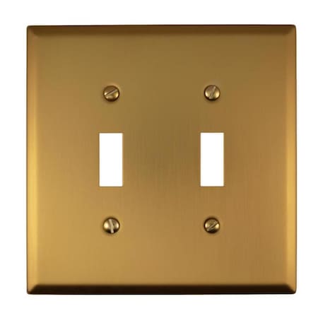 Amerelle Oxford Brushed Gold 2 gang Steel Toggle Wall Plate 173TT-BG