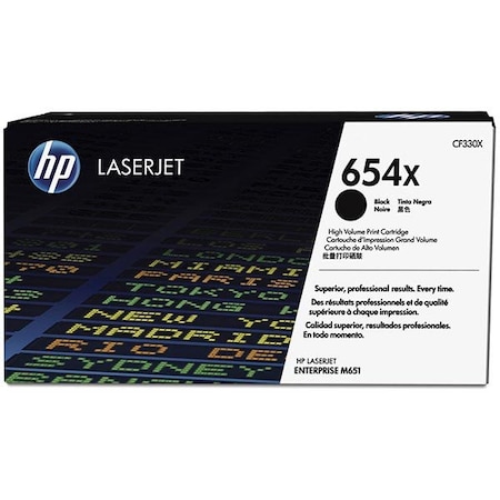 Hp 654X Black Original LaserJet Toner Cartridge, 20,500 Yield CF330X