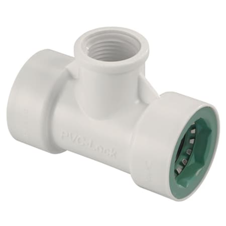 Orbit 34772 0.75 in. PVC Lock x 0.5 in. Female Pipe Thread Tee 176969