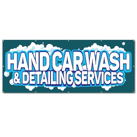Signmission Hand Car Wash, 48 Inch, Banner B-120-30388