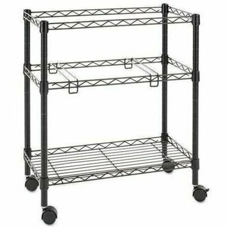 Alera FW601426BL Two-Tier Rolling File Cart 26w x14d x 30h Black FW601426BL