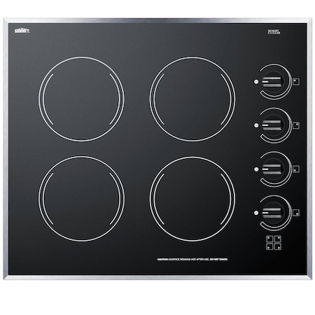 Summit 24in Wide 230V 4-Burner Radiant Cooktop CR424BL