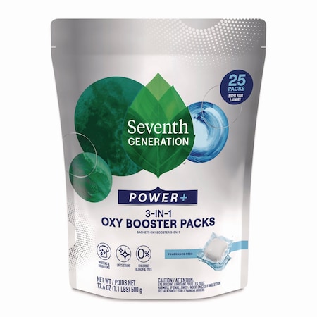 Seventh Generation Power+ 3-in-1 Oxy Booster Packs, Fragrance-Free, 17.6 oz, 25 Tabs, 6PK 68927608