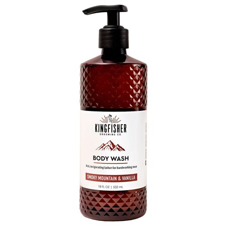Kingfisher Grooming Co Men's Body Wash, Smoky Mountain and Vanilla, 18 oz ST3245-VM