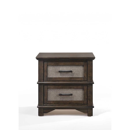 Homeroots 17" X 24" X 24" Dark Walnut Wood Nightstand 347083
