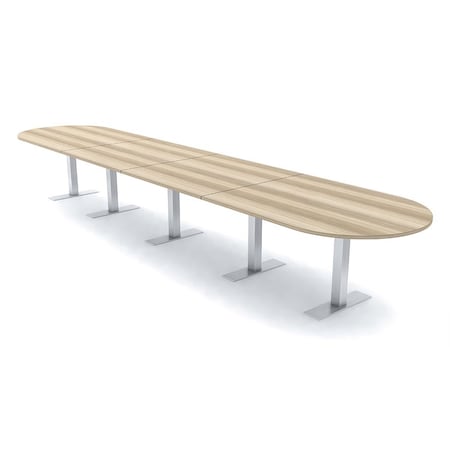 Skutchi Designs 18ft Conference Table With Power Unit | 18 Person Modular Racetrack Meeting Table | Harmony Series HAR-RAC-48X216-T-K525-NA