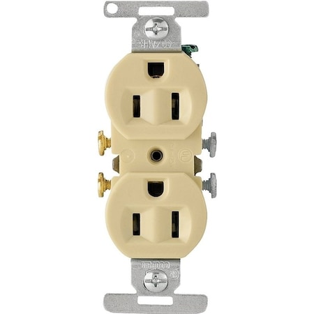 Eaton Wiring Devices Straight Blade Receptacle, 5-15R, 15 A, 125V AC, 2 Pole, 3 Wire, Flush Mount, Grounded 5270V-BU