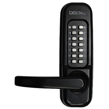 Lockey Mechanical Keyless Panic Trim with Knob Jet Black Marine Grade Finish 115PJBMG