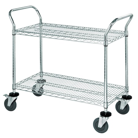 Quantum Storage Systems WIRE SHELVING MOBILE CART W/2 SHELVES WRC-2130-2