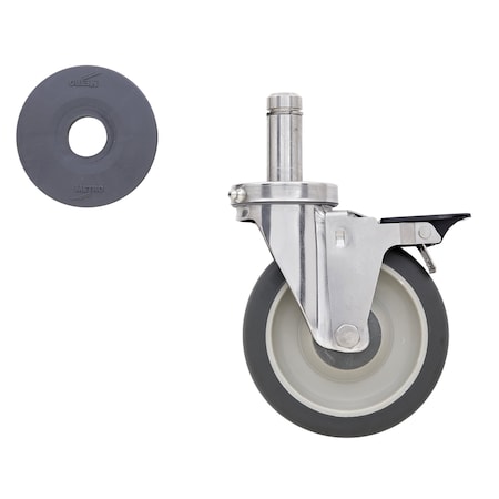 Super Erecta Swivel Brake Caster, 5", Polyurethane 5MPBGSA