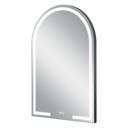 Homeroots 31" Clear Lighted Arch Unframed Bathroom Vanity Mirror 564829