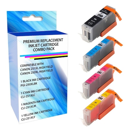 Premium Power Products Canon 251XL High Yield Black/Cyan/Magenta/Yellow Combo Pack 6513B004-ER