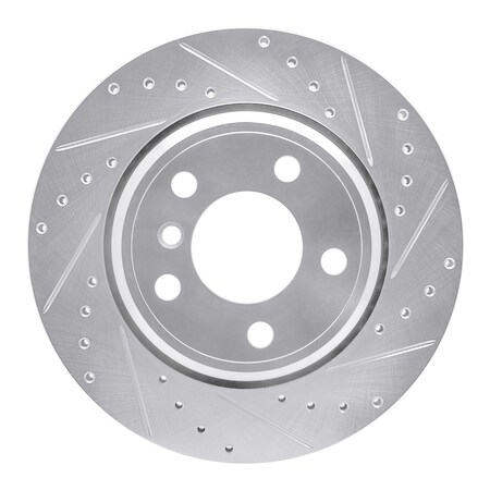 Dynamic Friction Co DFC Brake Rotor - Drilled and Slotted - Silver 631-31138R
