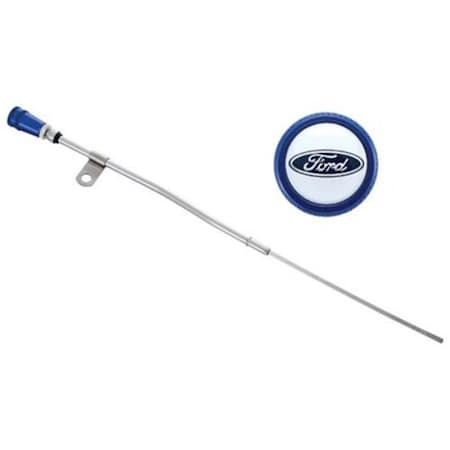 Ford Engine Oil Dipstick Assembly, Chrome & Blue FRD302-400
