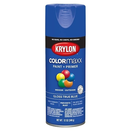 Krylon Enamel Spray Paint, Gloss, True Blue, 12 oz, Can K05543007