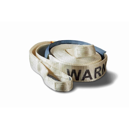 Warn Recovery Strap 3 In Width x 30 Foot Length; Rated to 21600 Pounds; With 18 In Nylon Sliding Sleeve; 88924