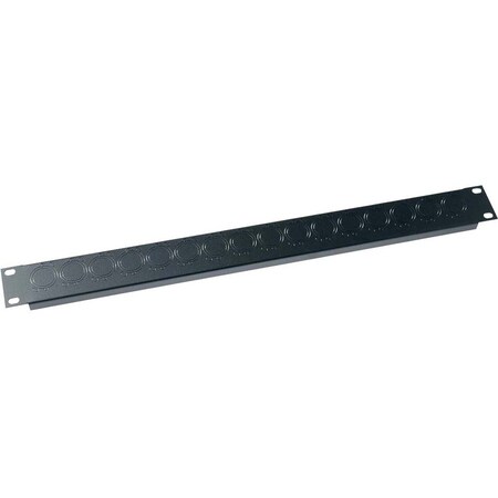 Middle Atlantic UNIVERSAL CONNECTOR PANEL, 1 RU, FLEXIBLE CONNECTOR KNOCKOUTS; FLANGED STEEL WITH UNI-1