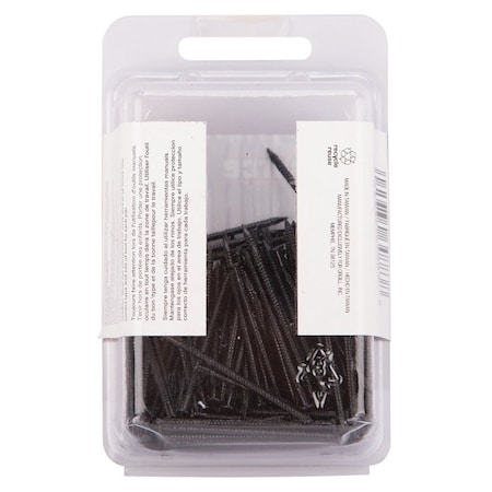 Prosource Panel Nail, 15D, 1-5/8 in L, Steel, Painted, Flat Head, Ring Shank, Black, 171 lb NTP-083-PS