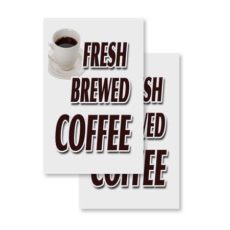 Signmission Fresh Brewed Coffee, Vinyl Decals Only 24 Inch x 36 Inch, Vinyl Decal, 2PK DSB-2436-2PACK-Fresh Brewed Coffee