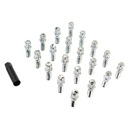 Geared2Golf 63K54828 M14-1.55 x 28 in. Black & Chrome 5 Lug Wheel Installation Kit GE3570591