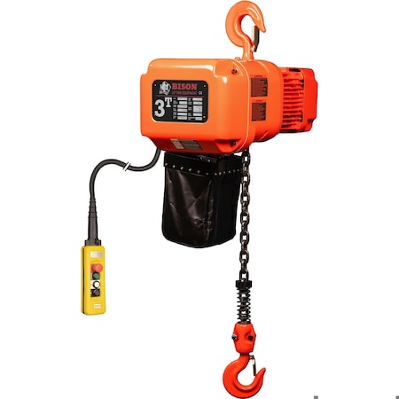 Bison Lifting Equipment 3 Ton 3 Phase, Electric Chain Hoist, 20 Ft, 230v/460v HHBD03SK-01 / 20'