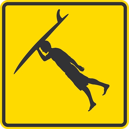 Lyle Boy with Surfer Symbol, 24x24, Diamond Grade, Yellow G-12352-DG_24x24
