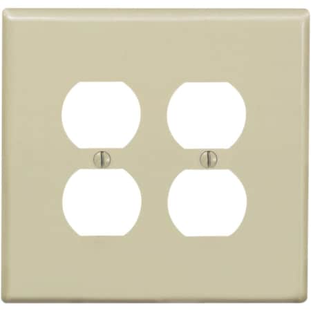 Leviton Mid-Way 2-Gang Thermoplastic Nylon Outlet Wall Plate Ivory R51-0PJ82-00I