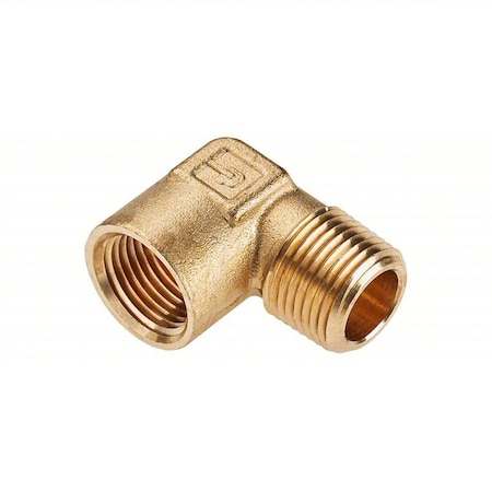Parker Elbow 90 deg., 3/8", NPT, 1000 psi, Brass 1202P-6-6