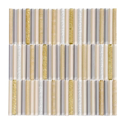 Apollo Tile Gold 11.8 in x 11.8 in Glass Glossy Floor and Wall Mosaic Tile 4.83 sqft/case, 5PK APLCAS88017A