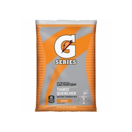 Gatorade G Series 02 Perform Thirst Quencher Instant Powder, 51 oz, Pouch, 6 gal Yield, Orange, 14PK 308-03968