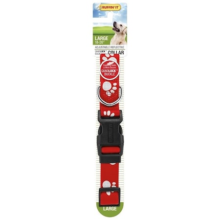Ruffinit 39243 Reflective Dog Collar, 18 to 26 in L, 1 in W, Nylon, Assorted 7N39243