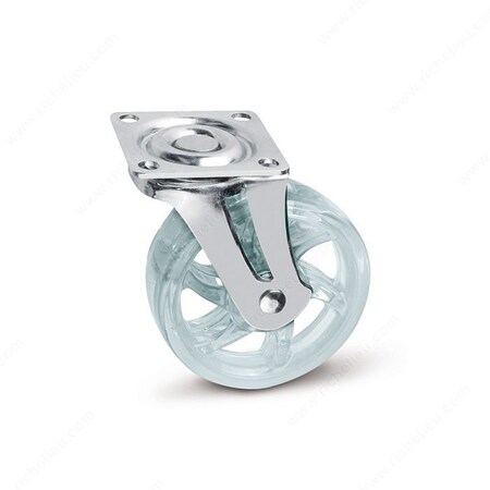 Richelieu Contemporary Furniture Caster, Swivel Without Brake, with Plate, Clear 6412751011