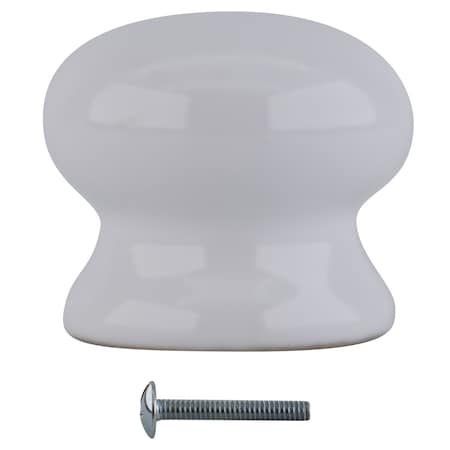 Brixwell Ceramic Mushroom Kitchen Cabinet Knob For Kitchen Hardware 1-7/16 in Dia White BX12241WHT