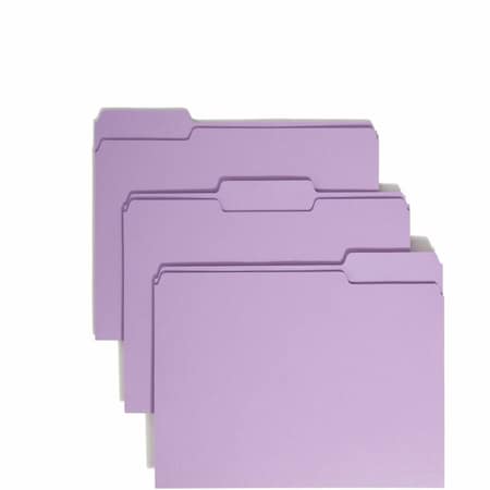 Smead File Folders, 1/3 Cut Top Tab, Letter, Lavender, 100/Box 12443
