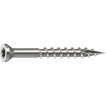 Camo Deck Screw, 0.163 in Thread, 1-5/8 in L, Trim Head, Star Drive, Sharp, Type-17 Point, 305 Stainless Steel 0350100