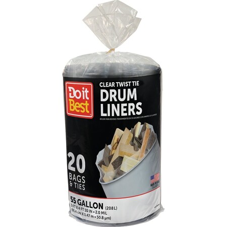 Do It Best 55 Gal. Clear Drum Liner, 20-Count 647896