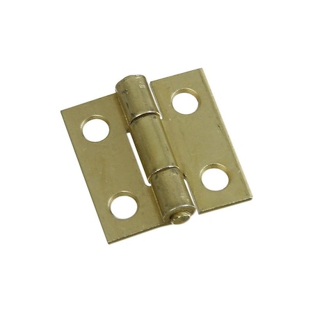 National Hardware Narrow Hinge, 1 in W Frame Leaf, 0.045 in Thick Frame Leaf, Brass/Cold Rolled Steel, Brass N145-946