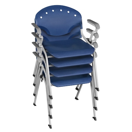 Regency Rico Classroom Training Stack Chair with Arms, Navy Blue, 4PK 306-NV-4PK