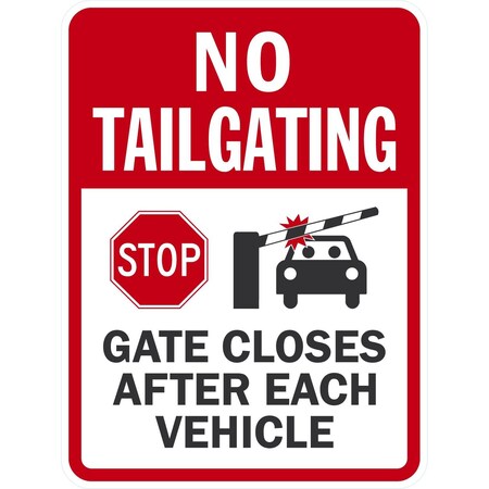 Lyle Stop Gate Closes After Each Vehicle, 18x24, Engineer Grade, White G-10088-EG_18x24