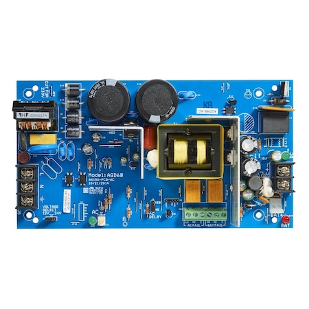 Securitron Power Supply with Enclosure 6A, 12/24VDC, 8 Outputs, 2A PTC Polyswitch, 8 Relays, Fire Trigger AQD6-8C8R2