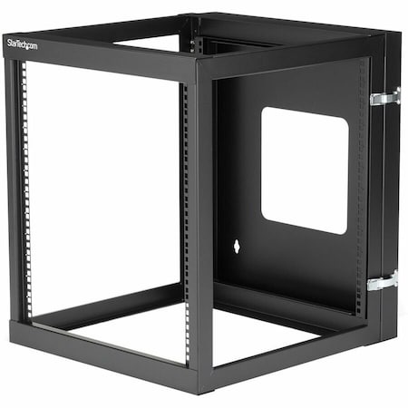 Startech.Com 4-Post 12U Hinged Wall-Mount Network Rack, 19" Open Frame Server / Data Rack RK1219WALLOH