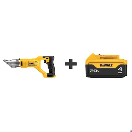 Dewalt Shear, 20V DC, Double Cut, 2,300 spm, Includes Battery DCS491B/DCB204